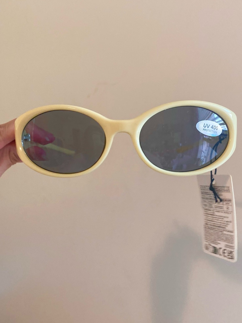 Pastel Yellow Oval Retro Sunglasses - UV400